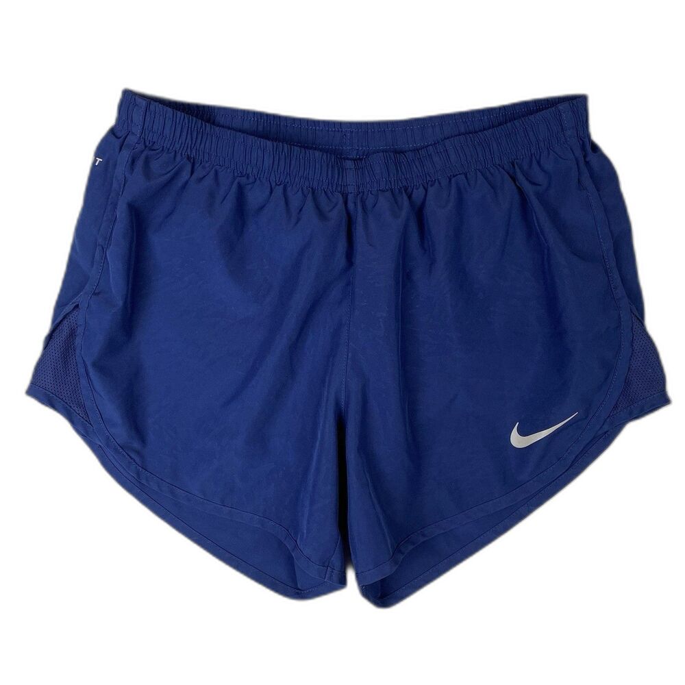 Nike Dri-FIT Running Shorts Womens S Royal Blue Lined Zip Pocket Athletic Gym